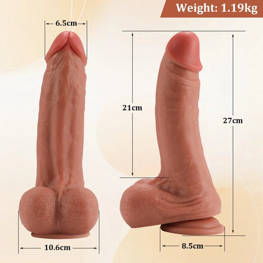 Godemichet réaliste de 28 cm en TPR ultra-doux – plaisir profond