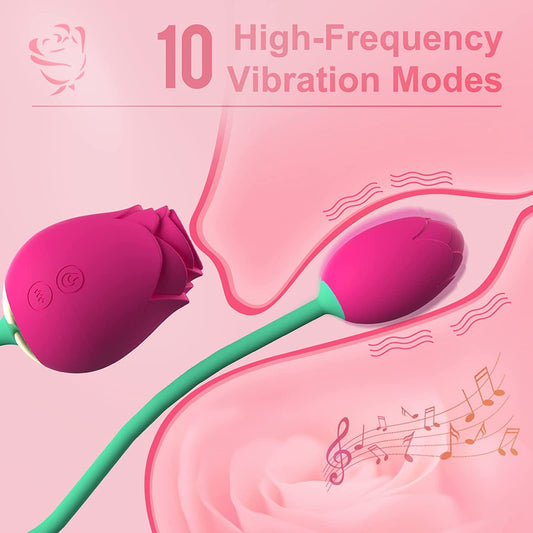 Lunatear Rose Sucking Vibrator with Egg