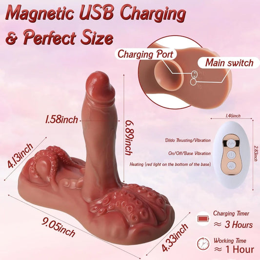 Vibromasseur à monter – mains libres, chauffant, avec ventouse pour femmes