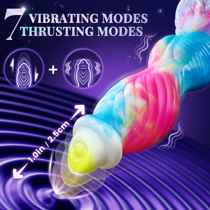 10.2 inch Fantastic 3 in 1 Realistic Huge dildo Vibrator Sex Toy - App Control - Lunatear
