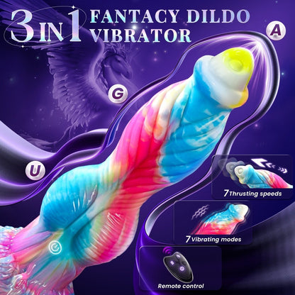 10.2 inch Fantastic 3 in 1 Realistic Huge dildo Vibrator Sex Toy - App Control - Lunatear