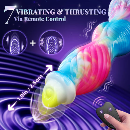 10.2 inch Fantastic 3 in 1 Realistic Huge dildo Vibrator Sex Toy - App Control - Lunatear