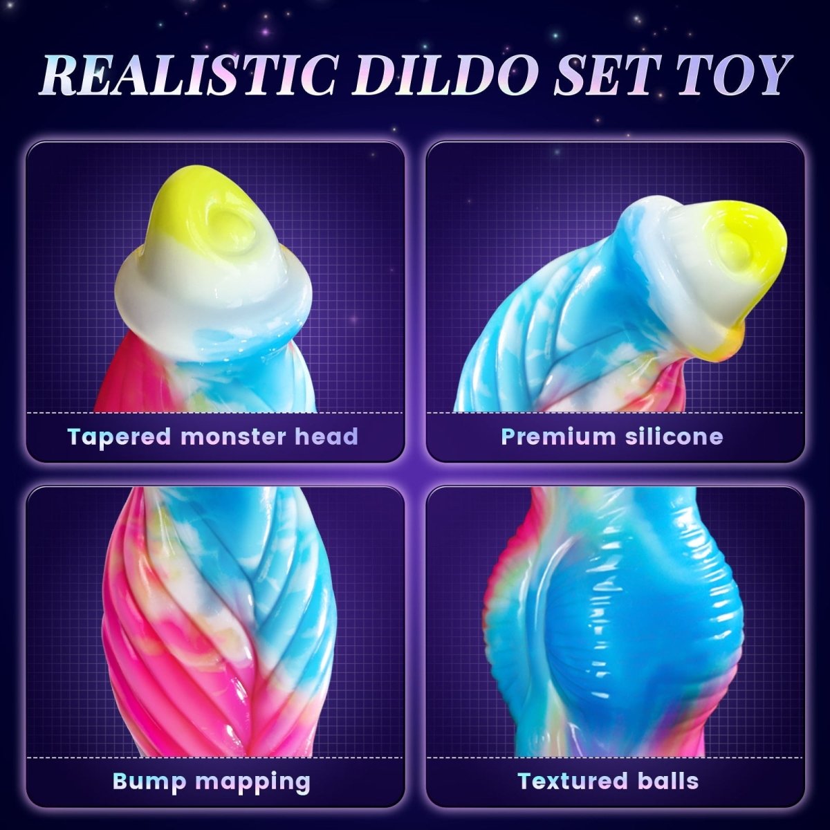 10.2 inch Fantastic 3 in 1 Realistic Huge dildo Vibrator Sex Toy - App Control - Lunatear