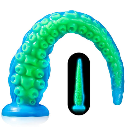 12.9inch Silicone Luminous Tentagle Multiple Stimualtion Dildo with Suction Cup - Lunatear