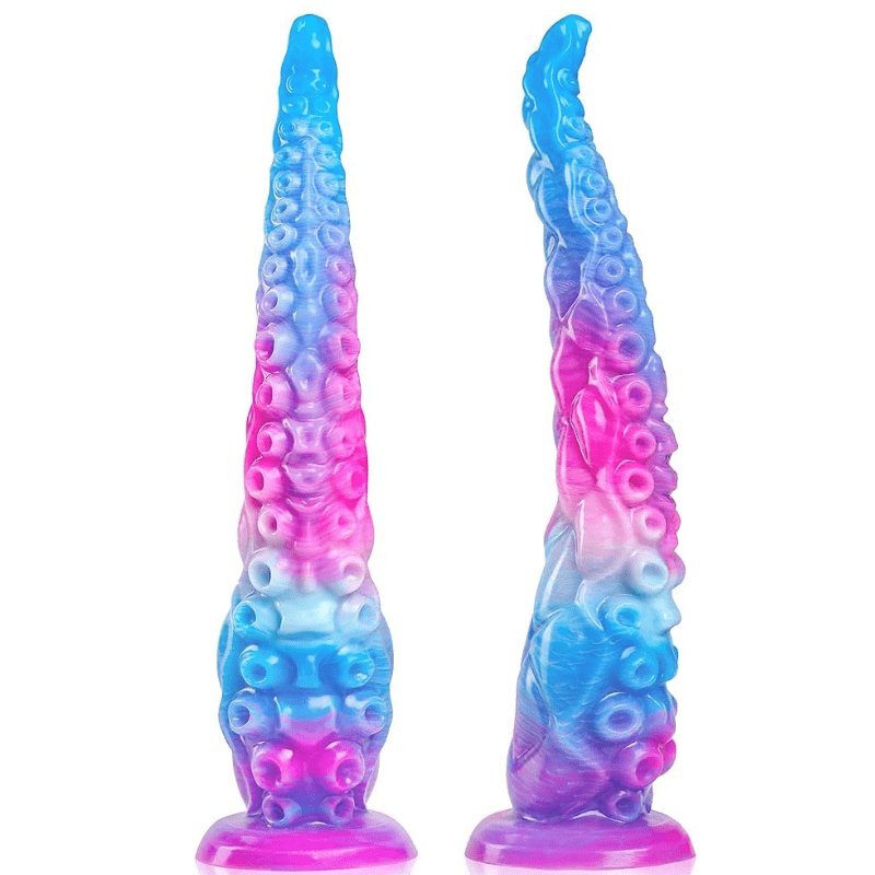 12.9inch Silicone Luminous Tentagle Multiple Stimualtion Dildo with Suction Cup - Lunatear