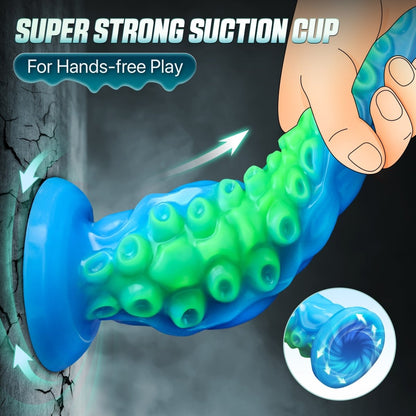 12.9inch Silicone Luminous Tentagle Multiple Stimualtion Dildo with Suction Cup - Lunatear