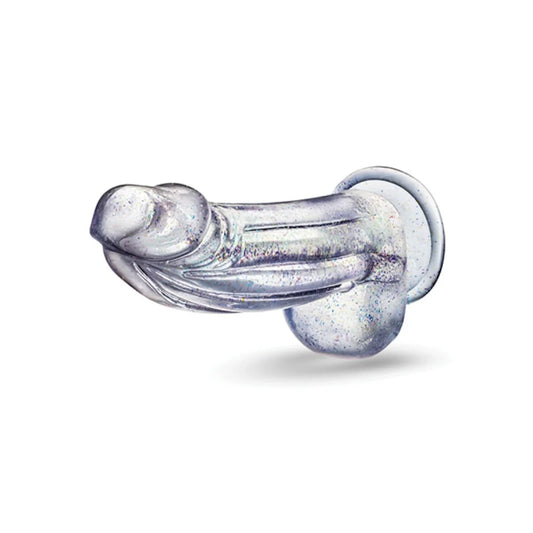 Godemichet transparent de 19 cm – flexible et scintillant, pour plaisir solo ou en couple