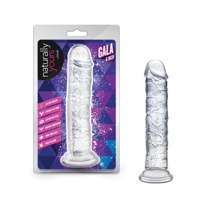 Godemichet transparent de 15 cm avec paillettes – plaisir mains libres