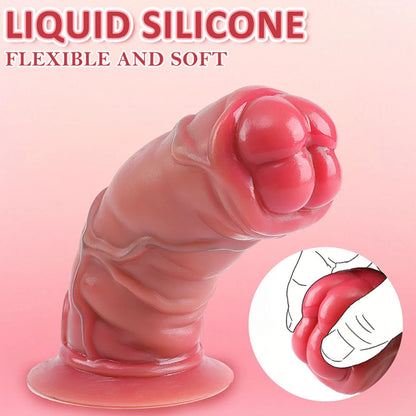 Godemichet court et épais à harnais – pénétration profonde