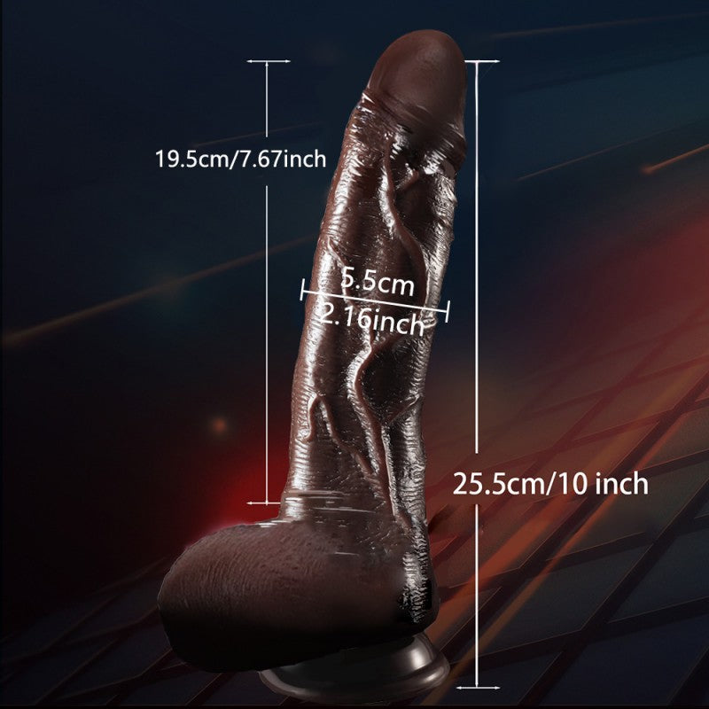 Godemichet réaliste en silicone double couche de 25 cm – ventouse et étanche