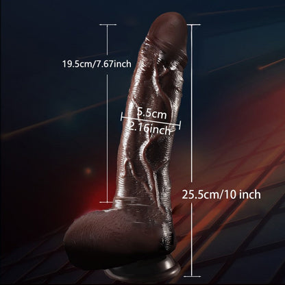 Godemichet réaliste en silicone double couche de 25 cm – ventouse et étanche