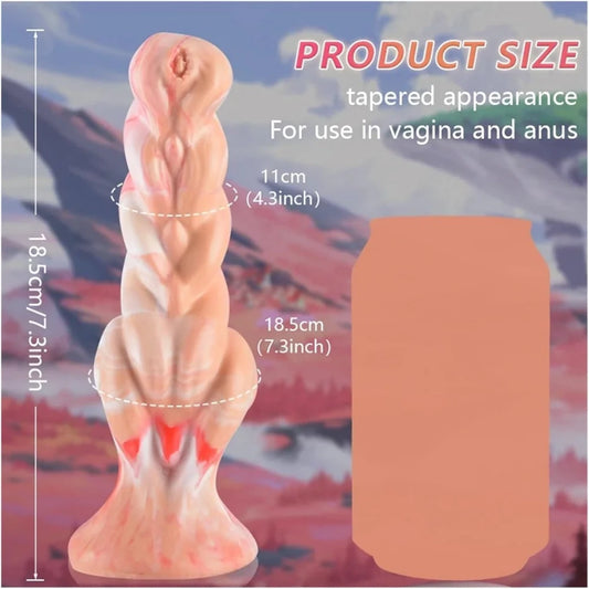 Godemichet monstre en silicone 18,5 cm – réaliste, point G et anal, ventouse